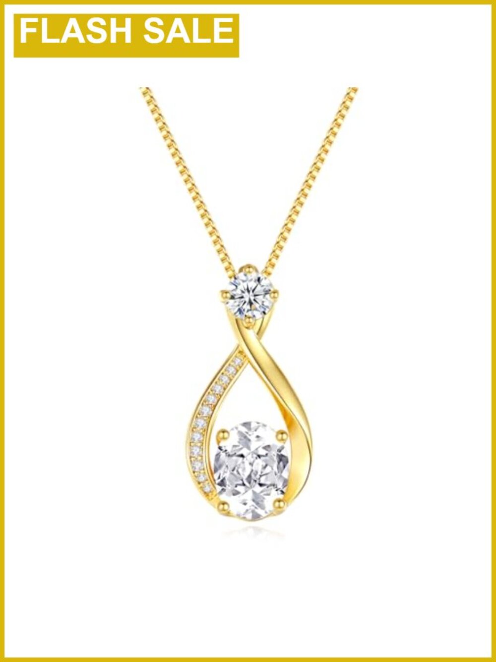 Moissanite Infinity Necklace 18k Gold S925 Sterling Silver Necklace for Women